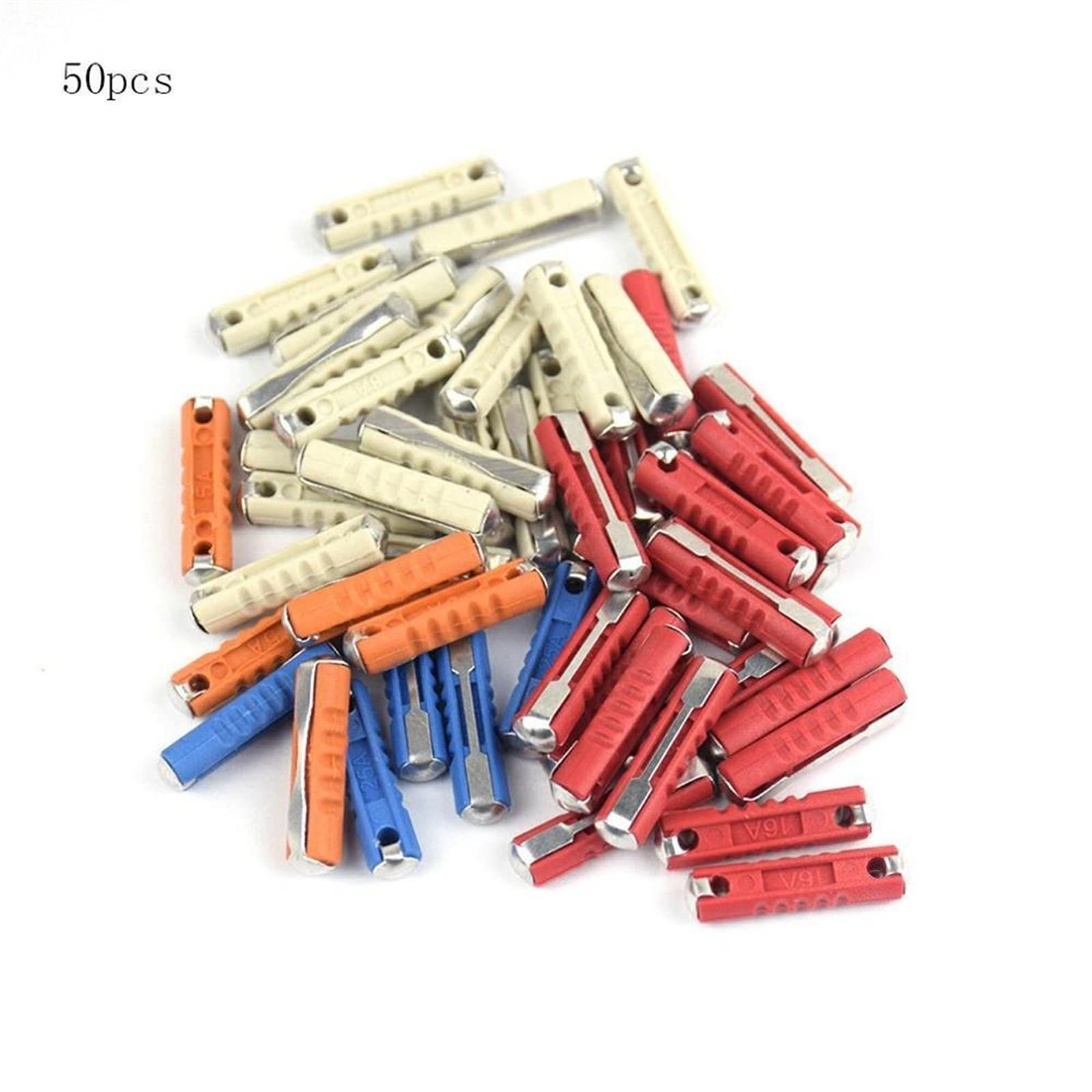 50 Pz/Kit 5A 8A 16A 25A Kit di fusibili for auto d'epoca in ceramica for fusibile for auto Continental for fusibile europeo for siluro proiettile