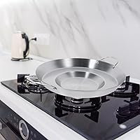 Vista 7 de Hemoton Comal Cazo - Utensilios de cocina cóncavos de acero inoxidable para tacos para exteriores resistentes al aire libre Cazo plancha utensilios