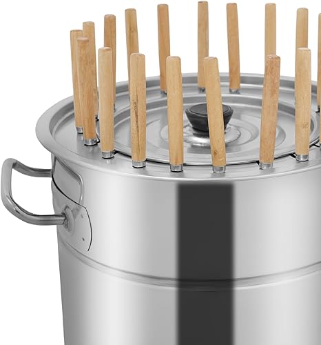 Miniatura 5 de Barbacoa portátil sin humo de acero inoxidable envolvente de barril de carbón, parrilla de carbón Kebab con 30 pinchos y accesorios de parrilla para