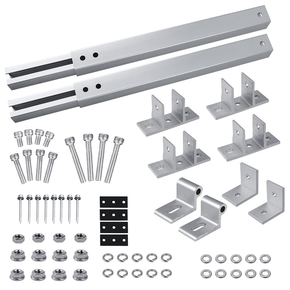 Kit di Montaggio per Pannello Solare, Staffa per Tetto, Regolabile da 0 a 60°, in Lega di Alluminio, per roulotte, Balcone, Tetto Piatto, Confezione da 4