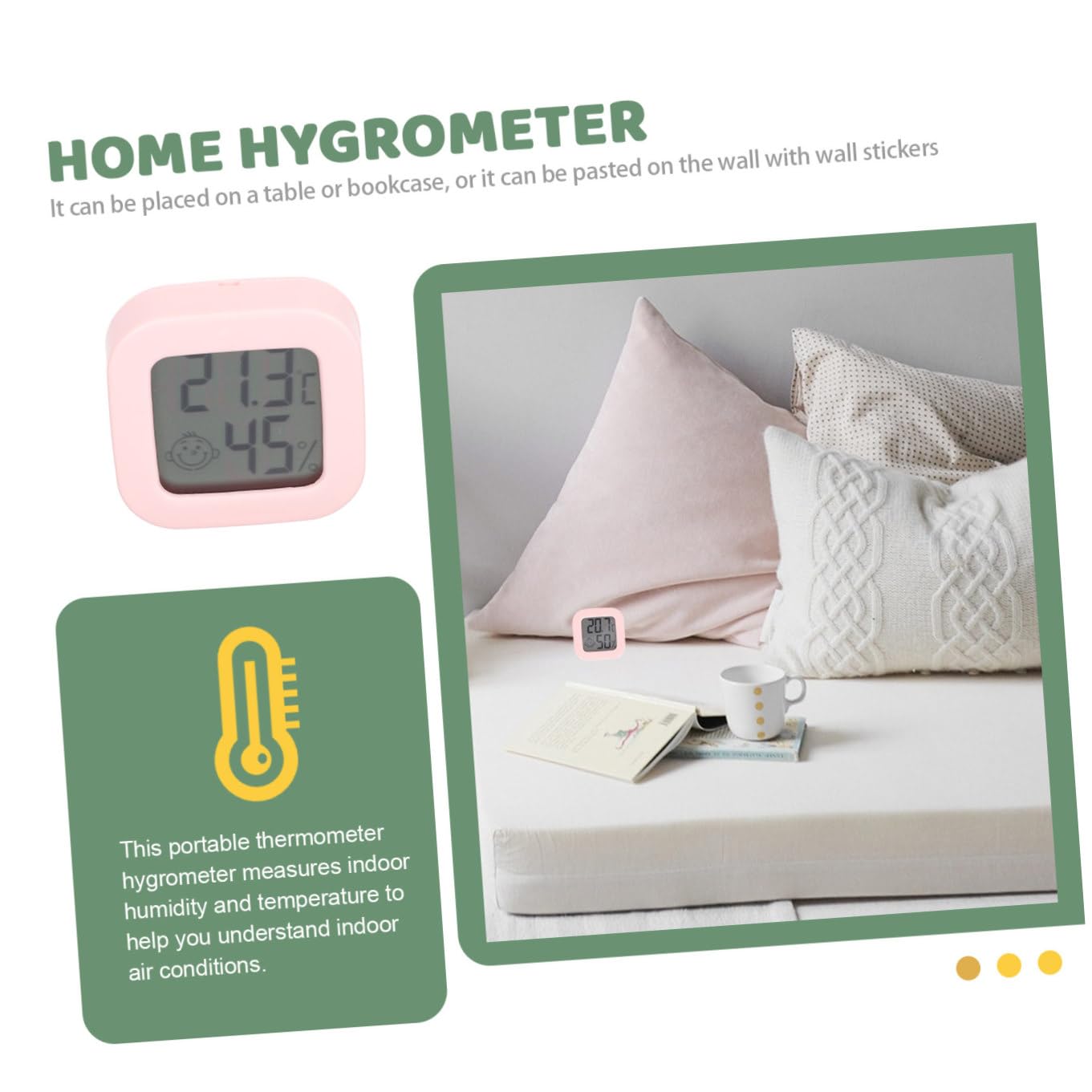 Abaodam 2 Sätze Thermometer Elektrisches Hygrometer Feuchtigkeitsmesser Monitor Heimelektronik Raumhygrometer Digital Heimhygrometer Kleines Hygrometer Abs Zufällige Farbe 4 Stücke * 2
