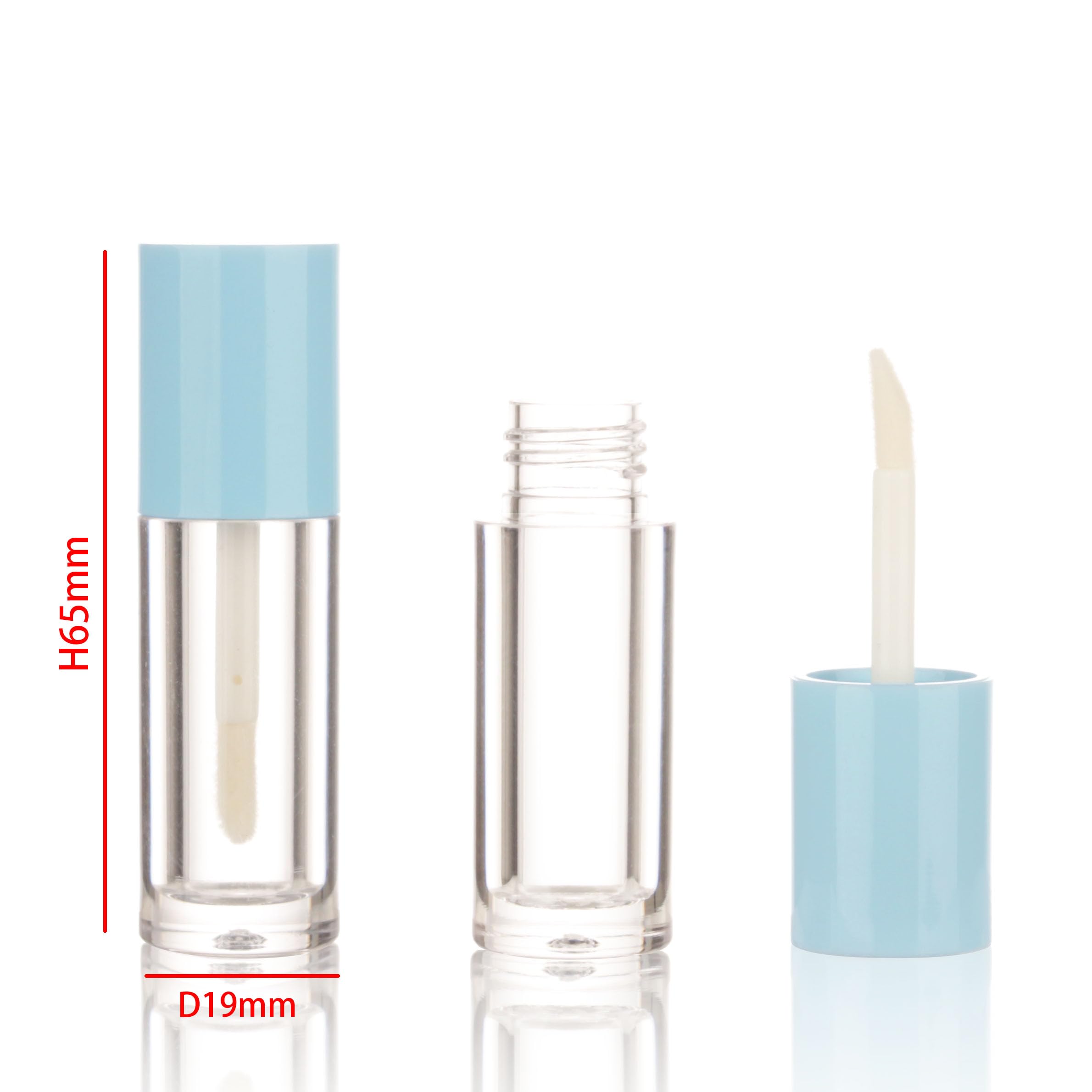 COSIDEA 40PCS Empty Blue Mini Lip Gloss Tubes 2.5ml 0.08 OZ lipgloss Tube with Wand Applicator for Lip oil tint bottles container - Image 2