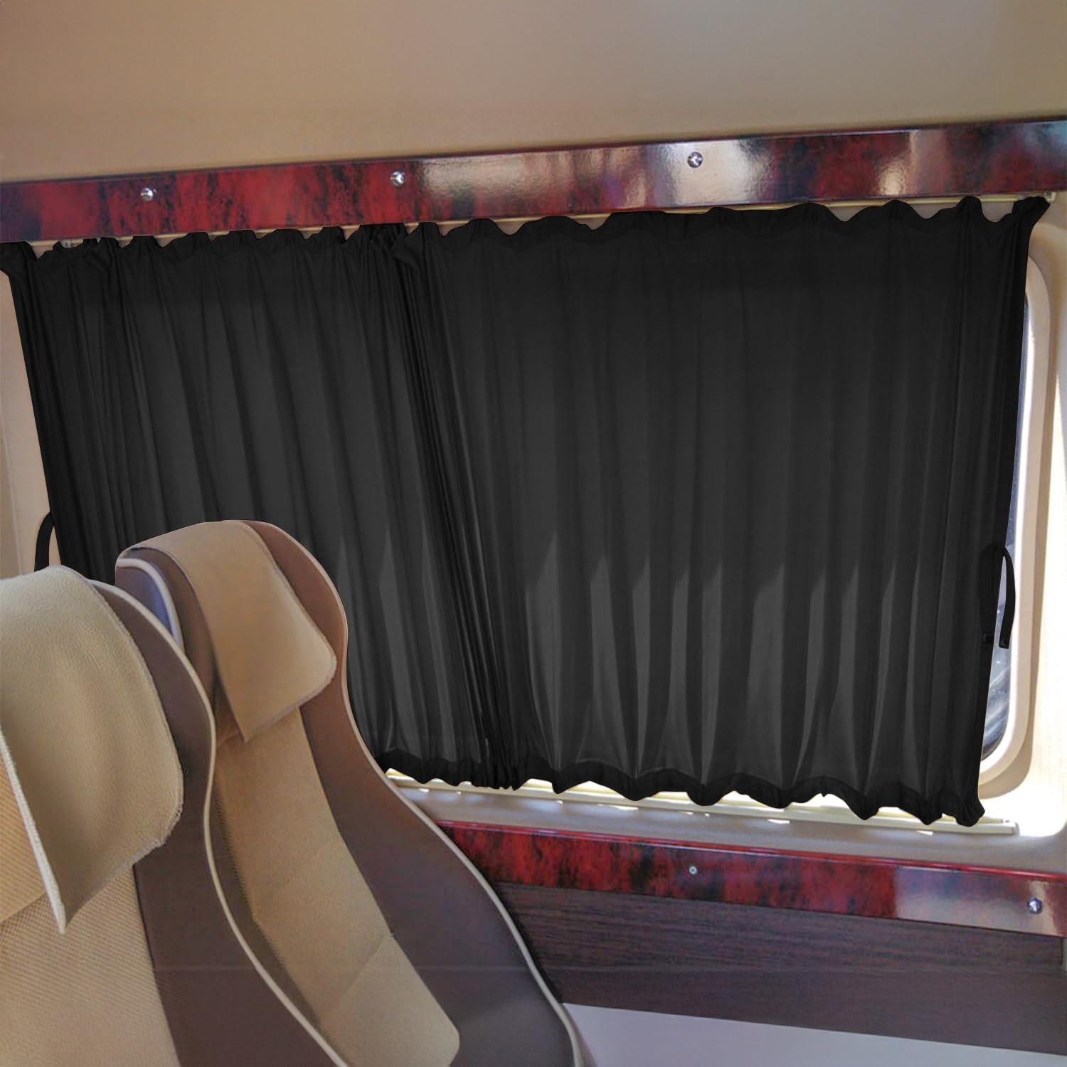 Rideaux de porte arrière - Dimensions : compatibles avec Mercedes Sprinter 907 2018-25 - Noir - 1 x