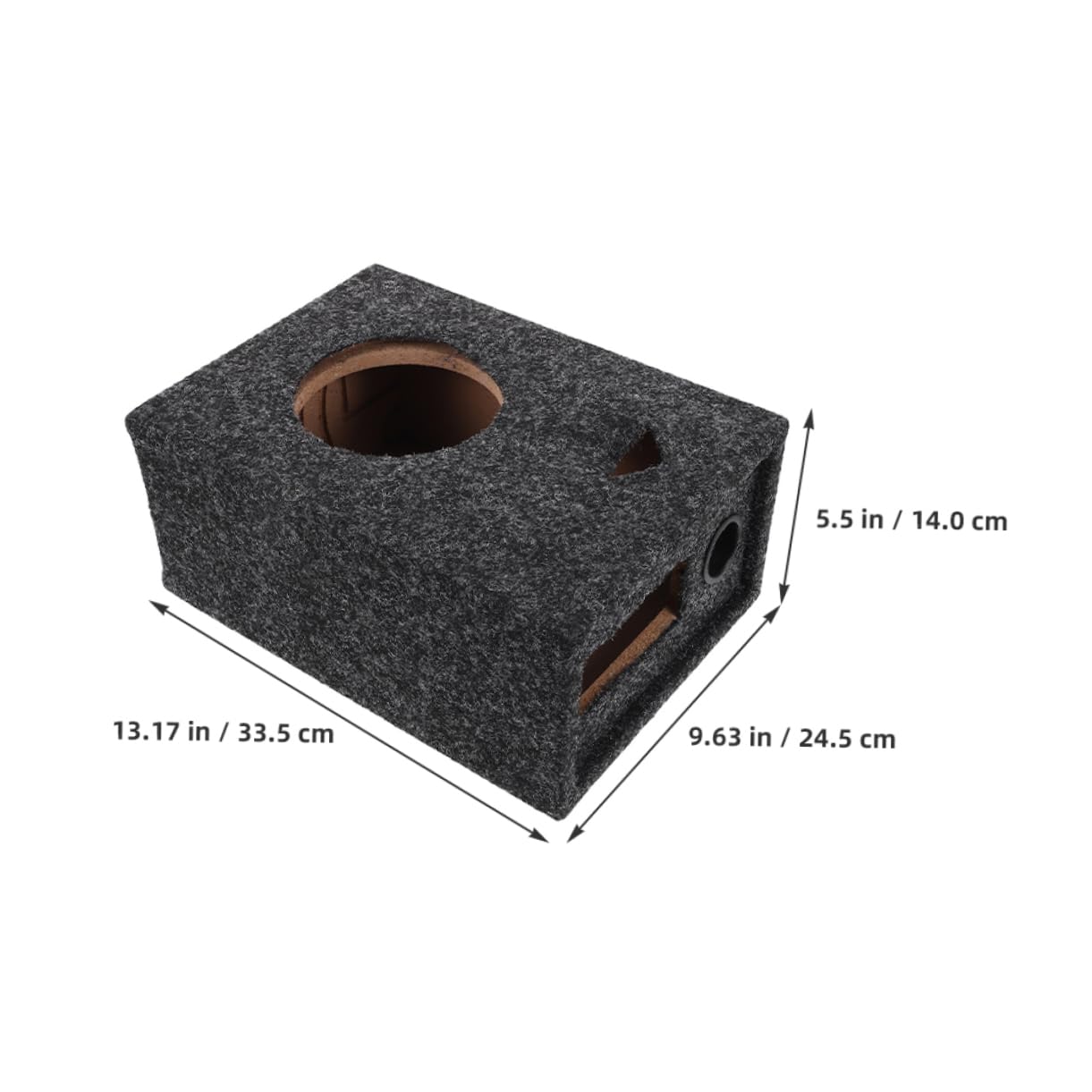 Abaodam Audio Box for Vehicle Subwoofer Noise Reduction Vibration Control Easy Installation Heavy Duty Carpet Covered Speaker Housing