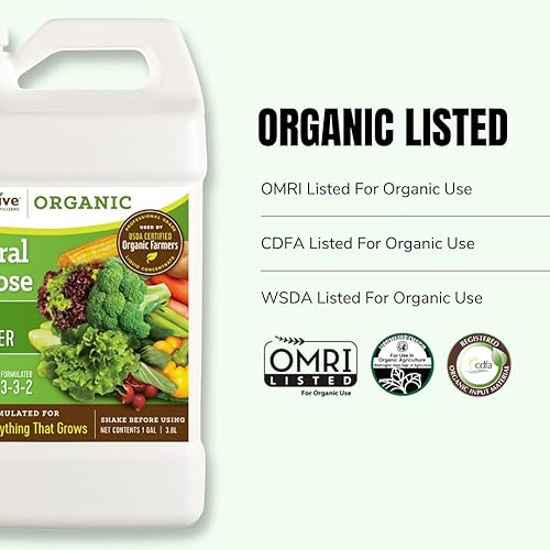 Miniatura 6 de AgroThrive Fertilizante líquido orgánico multiusos - 3-3-2 NPK (ATGP1320) (2.5 galones) para césped, verduras, invernaderos, hierbas y todo lo demás