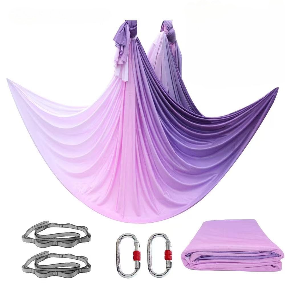 für Erwachsene Aerial Yogatuch Hängematte | Vertikaltuch | Trapez | Yogatuch zum Aufhängen | Aerial Silks | Akrobatik Tuch | Yoga Hochelastischer Stretching Band(5M*2.8M) (1)