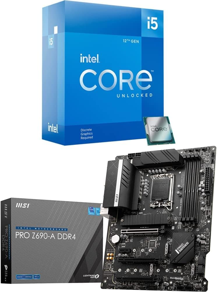 Buy Intel Core i512600KF Desktop Processor 10 6P4E with MSI PRO Z690A