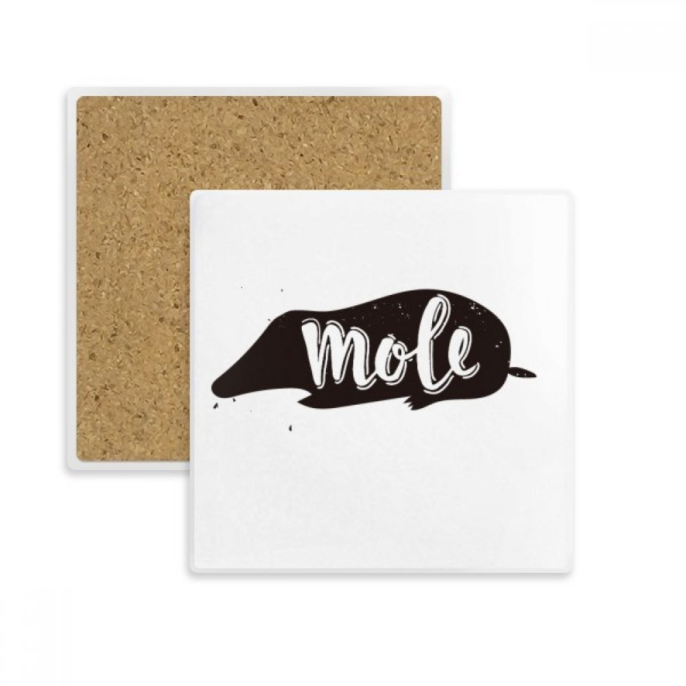 Dessous de verre absorbant en pierre avec motif taupe noir et blanc pour verre et tasse