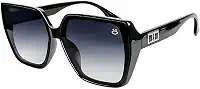 Óculos Sol Quadrado Original Feminino Proteção UV + Case Praia Verão Luxo Preto Presente Estilo