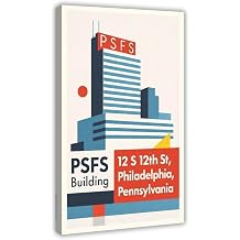 AUHUE PSFS Building Poster - Philadelphia Architecture Canvas Poster Paintings for Wall Art Decoration Living Room Office Frame 24x36inch