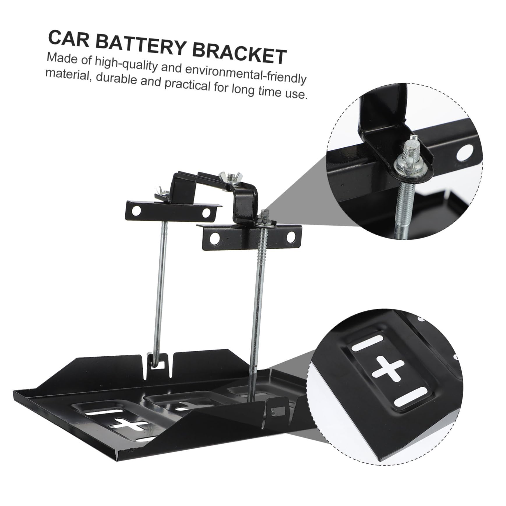 Fer Noir Support de Batterie de Voiture 1 Set