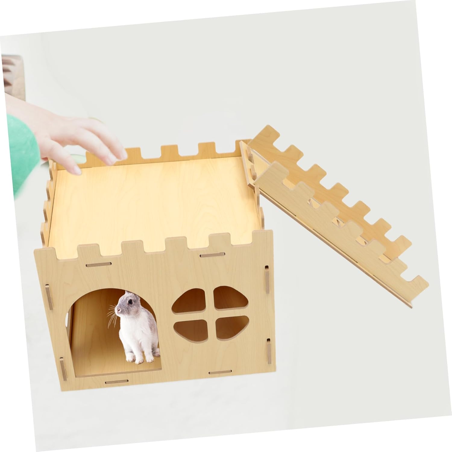 SUPVOX Detachable Habitat Bunny Castle Rabbit Houses Hideouts for Indoor Bunnies Easy Assembly Strong Load-Bearing