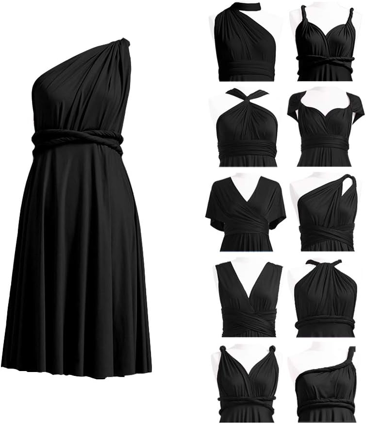 Short Infinity Bridesmaid Dresses Convertible Wrap Midi Multiway Dress
