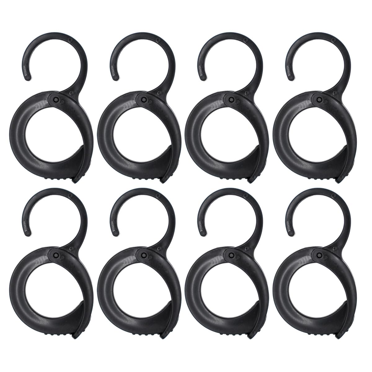 ZAAWUUT 8 Pieces Adjustable S Shaped Clip Hook,Cross Bar Hook,Windproof Hook, Plastic Hooks Hanger for Home Office Workshop Exhibition (Black)