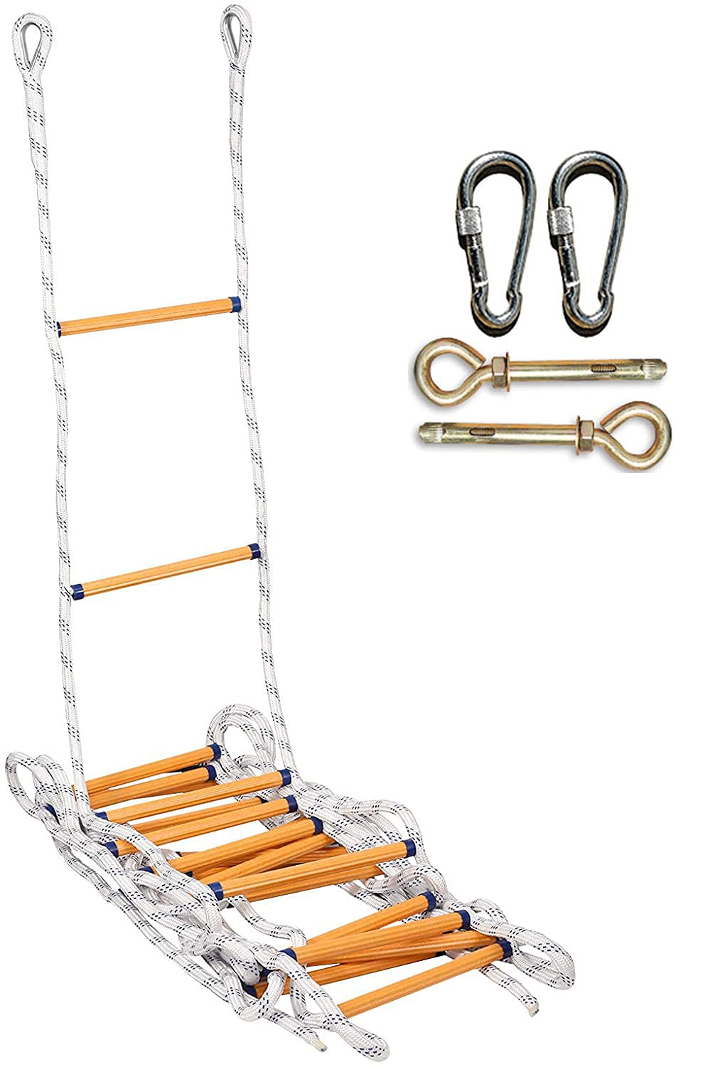 Rope ladder Escape Ladder Safety Ladder Weight Capacity Up to 420KG for Fast to Deploy in Fire With Hooks 3m 5m 8m 10m 15m 20m 30m(Size:30m)