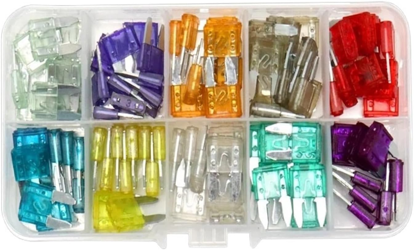 100/50PCS Medium Small Micro Auto Car Fuse 2A/3A/5A/7.5A/10A/15A/20A/25A/30A/35A Amp With Storage Case Assortment Blade Fuse Kit(100 pcs Medium)