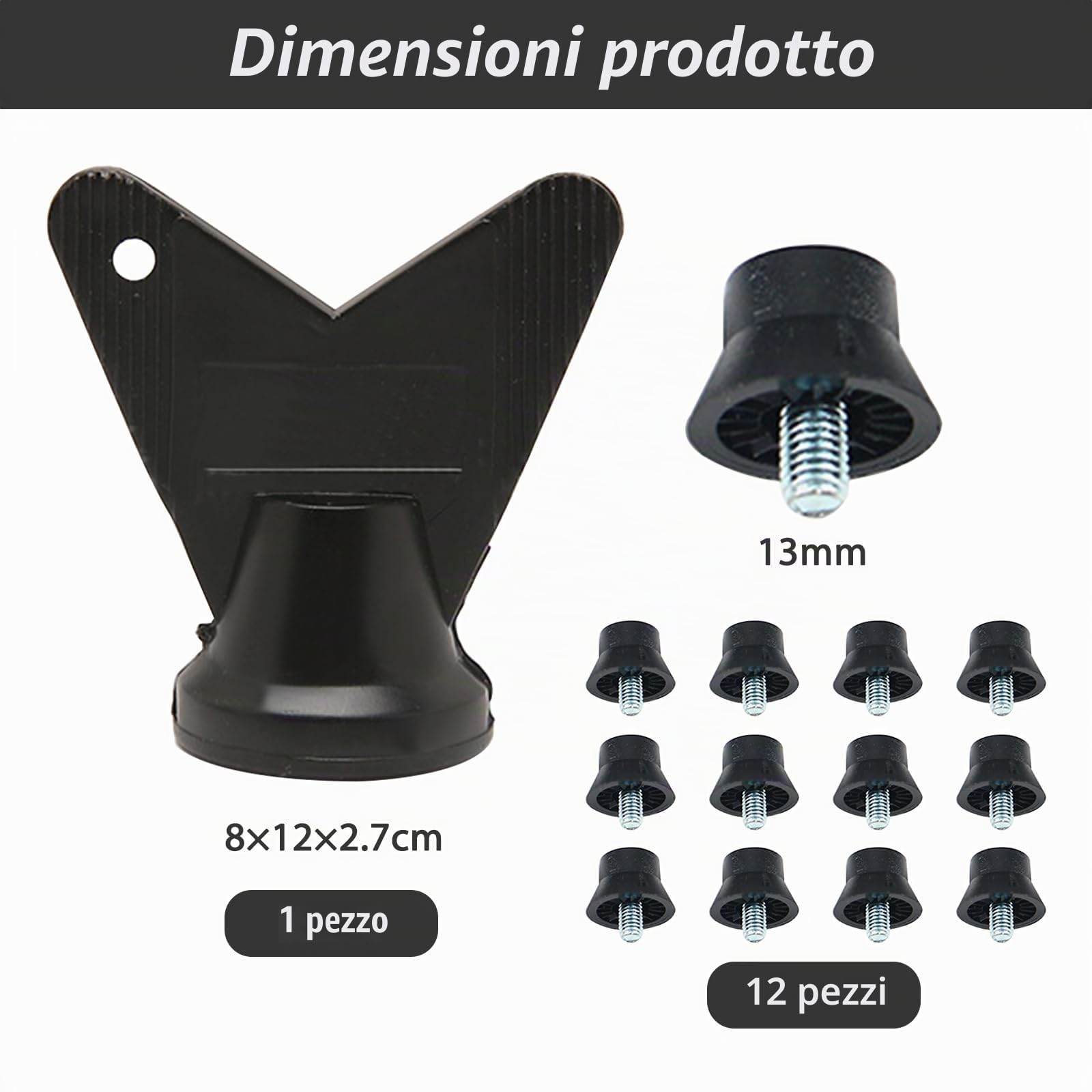 Tacchetti Sostitutivi per Scarpe Sportive - 12PCS Tacchetti Plastica Calcio Resistenti e Antiscivolo - Viene Fornito con 1 Chiave Inglese