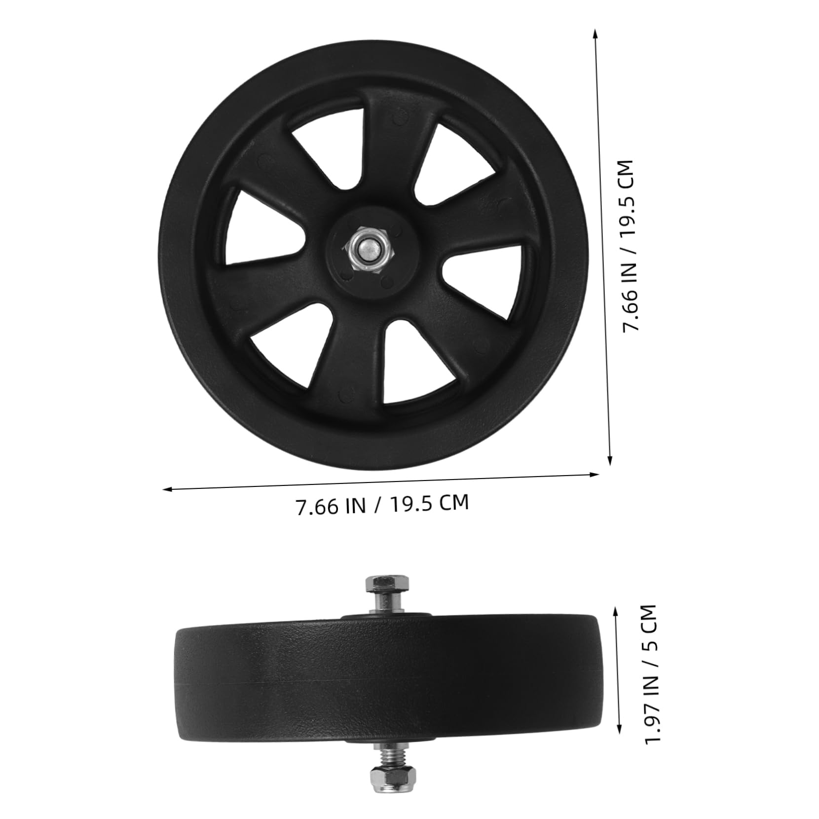 ABOOFAN Boat Trailer Wheel Assembly Kit 8 Inch Nylon Roller Heavy Duty 360° Rotation Anti-Slip Quick Replacement Holes