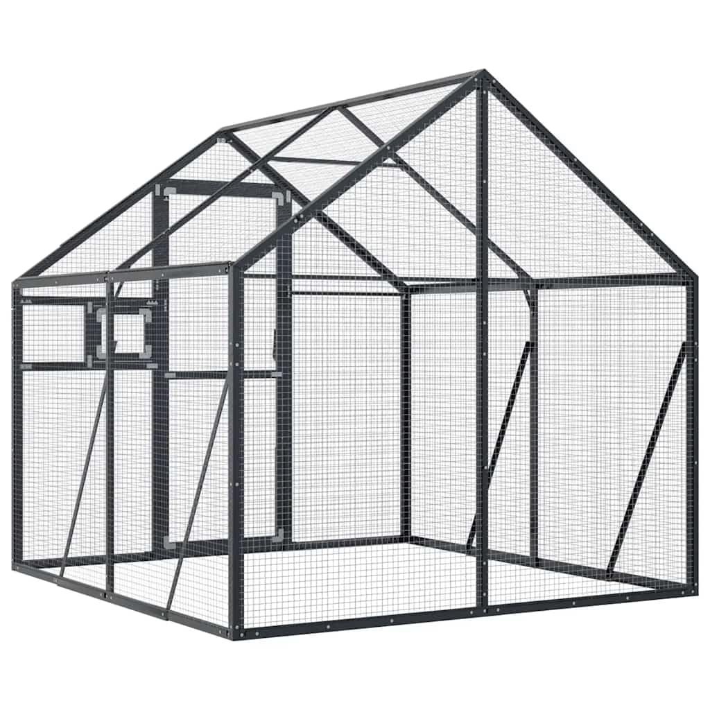 Voliere Anthrazit 1,79x2x1,85 m Aluminium,Tiere & Tierbedarf,Haustierbedarf,Vogelbedarf,Vogelkäfige & -ständer,Anthrazit,27.02 kg-3155801