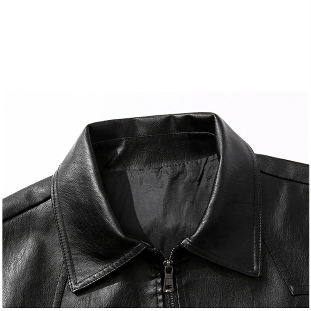 Giacca da uomo in pelle PU invernale nera casual streetwear a maniche lunghe giacche cappotto