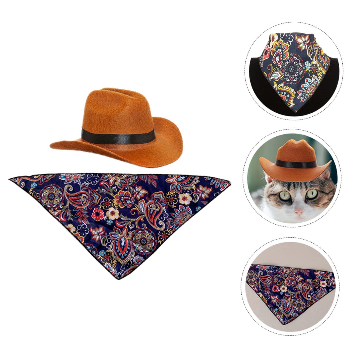 INOOMP 5piezas Sombrero De Perro con Bandana De Gorra Cómoda para Mascotas Accesorio Decorativo para Fiestas y Eventos Especiales
