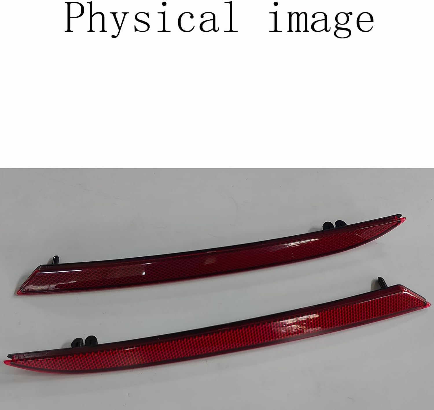 for Mustang Red Rear Bumper Reflector Side Marker Lights Lens Trim Oem Type for 2018 + Ford Mustang