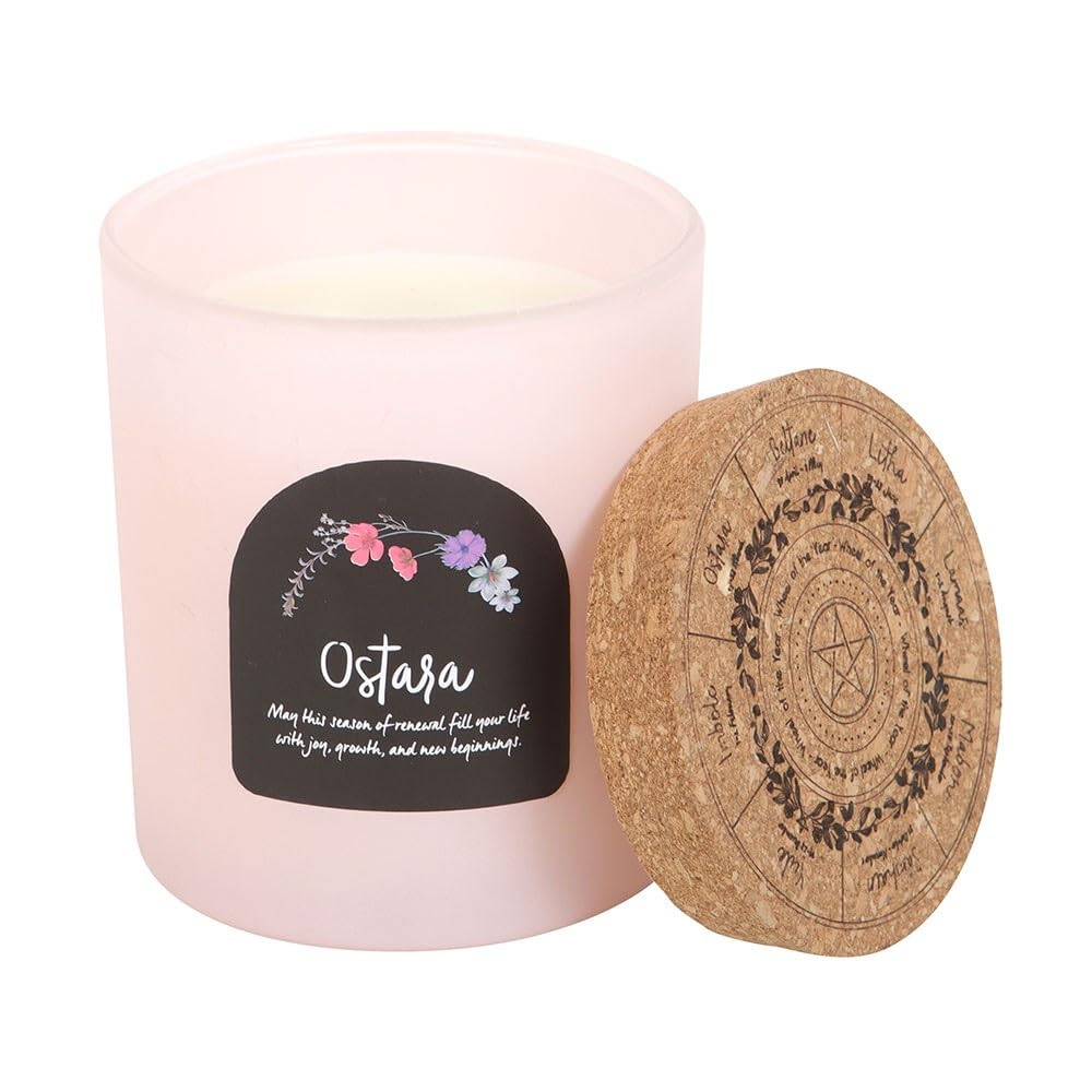 Pagan Seasons Spring Equinox Ostara Fresh Linen cented Glass Jar Boxed Candle