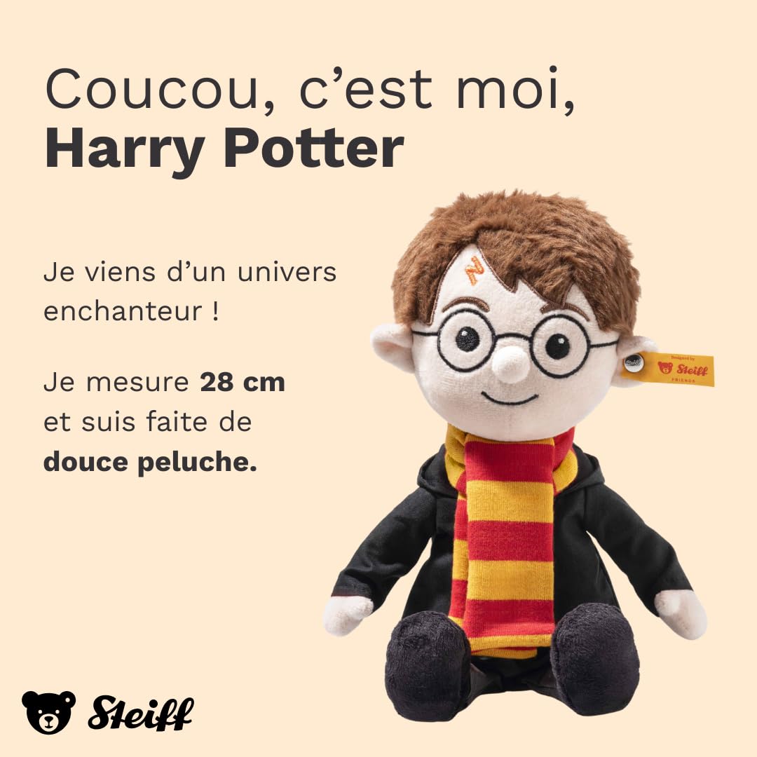 Steiff Peluche Harry Potter, Joli Animal en Peluche, Garçon, Fille & Bébé à partir de 0 Mois, Friends, Nounours 28 cm, Multicolore, 024191