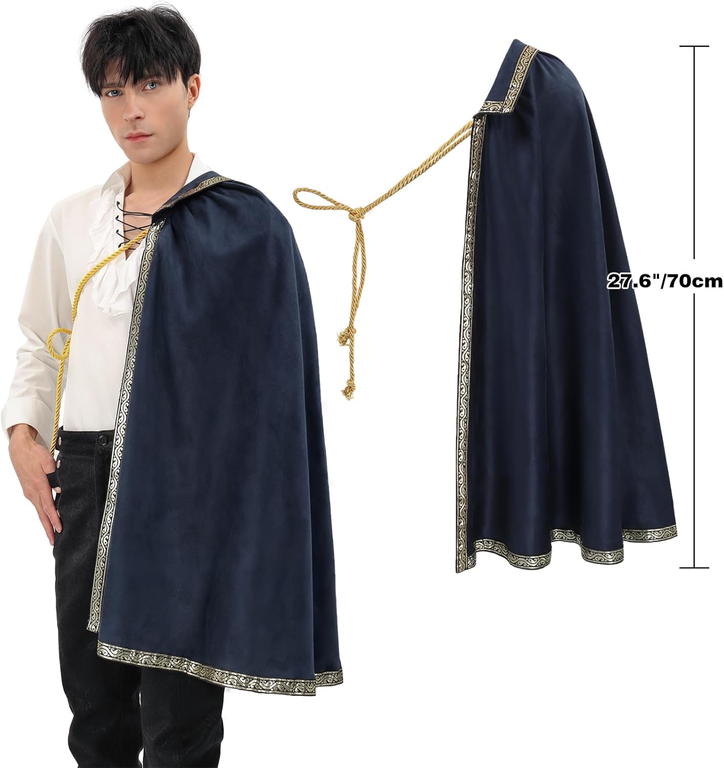 Renaissance Tudor Half Shoulder Cape Medieval Cloak Shawl LARP Ren Faire Costume - Image 2