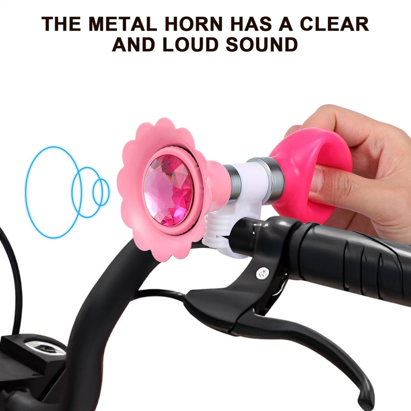 Bocina de bicicleta para niños, manillar de patinete, bocina de aire para apretar, bocina de ciclo de sonido fuerte para niños, niños, niñas