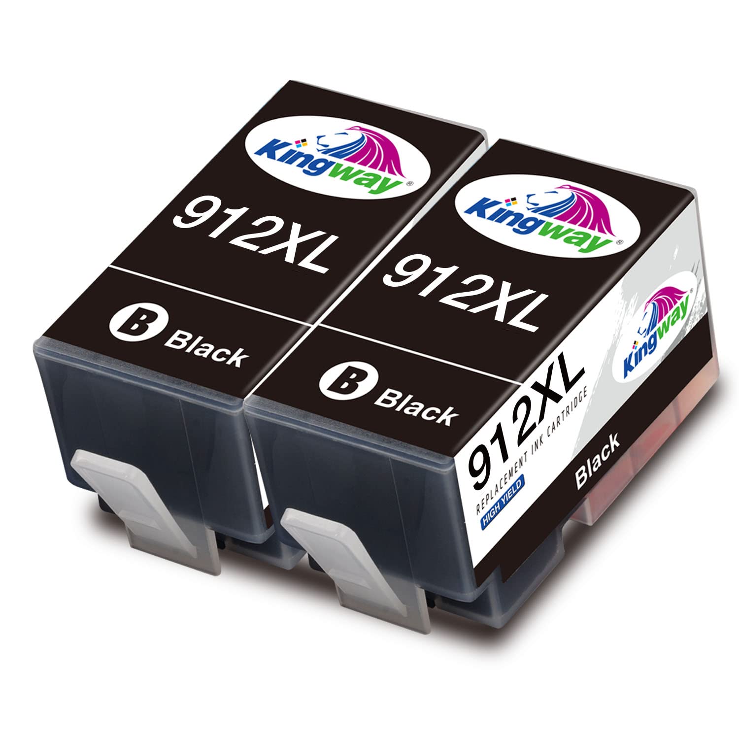 912XL Ink Cartridges Multipack Remanufactured for HP 912 Ink Cartridges Black for OfficeJet 8010 8012 8013 8014 8015 8017 8018 HP OfficeJet Pro 8020 8021 8022 8023 8024 8025, 2 Black