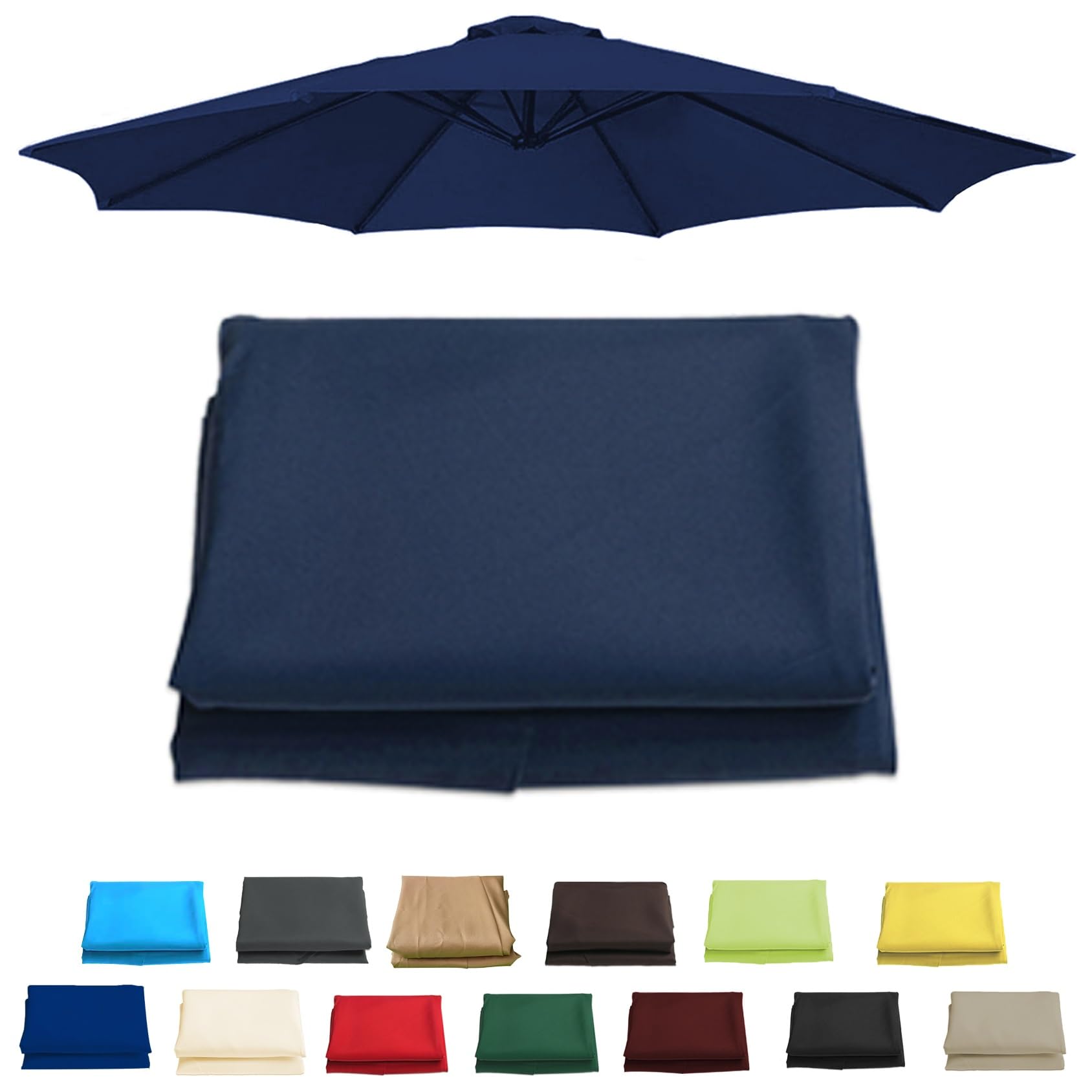6 Arms 270cm Replacement Parasol Canopy Cover, Sun Umbrella Replacement Cloth For 6 Arms 200cm(6.5ft), 6 Arms 300cm(9.8ft), 8 Arms 270cm(8.8ft), 8 Arms 3.0m(9.8ft), Garden Patio Umbrella Fabric Canopy
