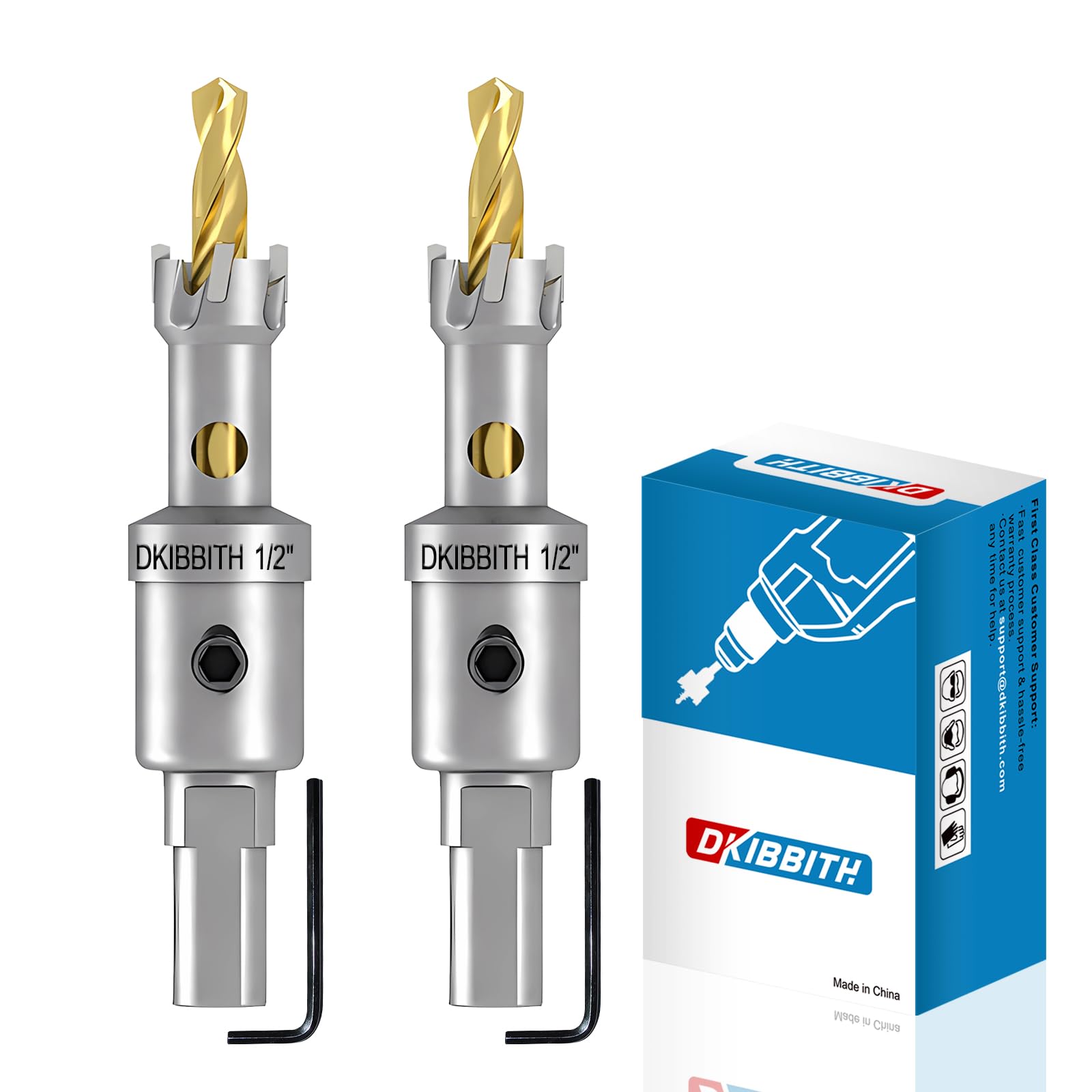 TCT Hole Saw Set, 2-Pack of 1/2" (12mm) Heavy Duty Tungsten Carbide Tipped Hole Cutters for Stainless Steel Mild Steel Copper Iron Brass Plastic and