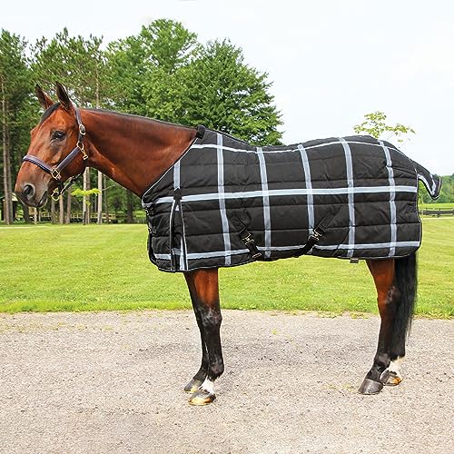 Country Pride Highland 1200D Heavyweight Stable Blanket (60, Black Plaid)