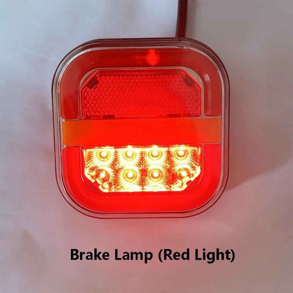 Par 4 '' 12-24V Luz trasera LED cuadrada Izquierda Derecha Freno trasero Indicador de para giro para señal Para remolque Van Para autobús 4x4 Para camioneta