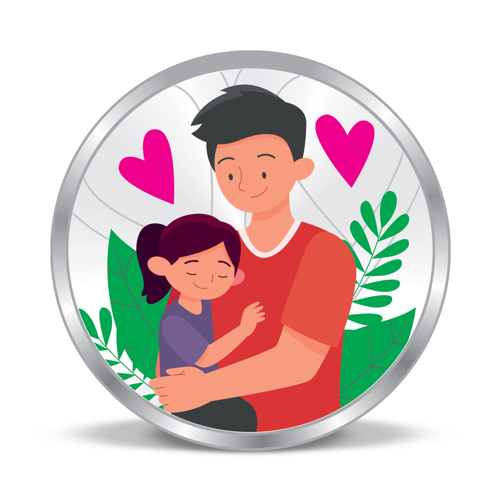 Precious Moments BIS Hallmarked Silver Coin Best Father Dad Ever Colorful Design 999 Pure available in 10,20,50,100 gram.