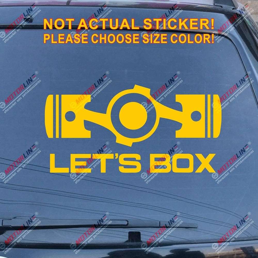 Let's Box Boxer Flat 4 Car Decal Sticker Fit for Subaru STI WRX Vinyl JDM Die Cut no Background Pick Color Size (Gold, 40'' (101.6cm))