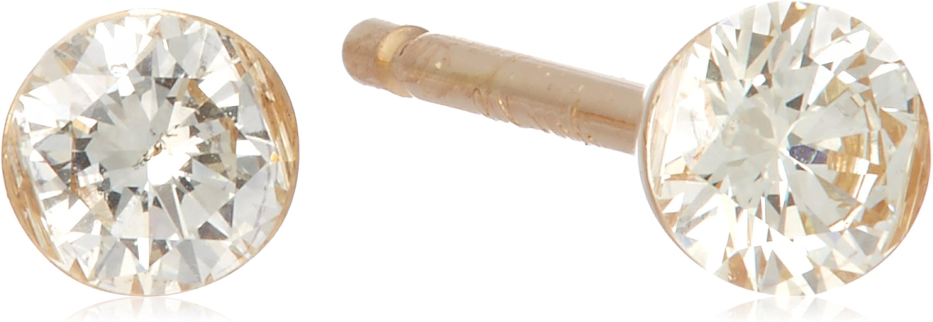 Agete K18 ダイヤ ピアス シークレットセッティング ピアス(両耳用