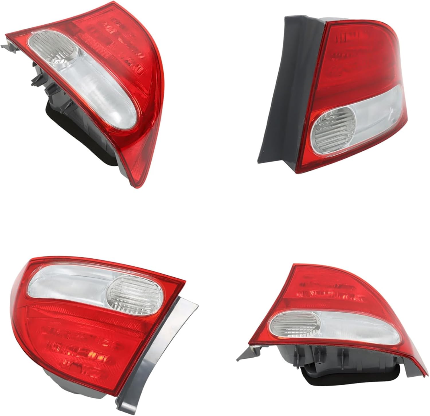 Silscvtt Passenger Right Side Replacement for Honda Civic Sedan 2009-2011 RH Rear Tail Lamp Brake Light Red Lens HO2819138 33501SNAA51