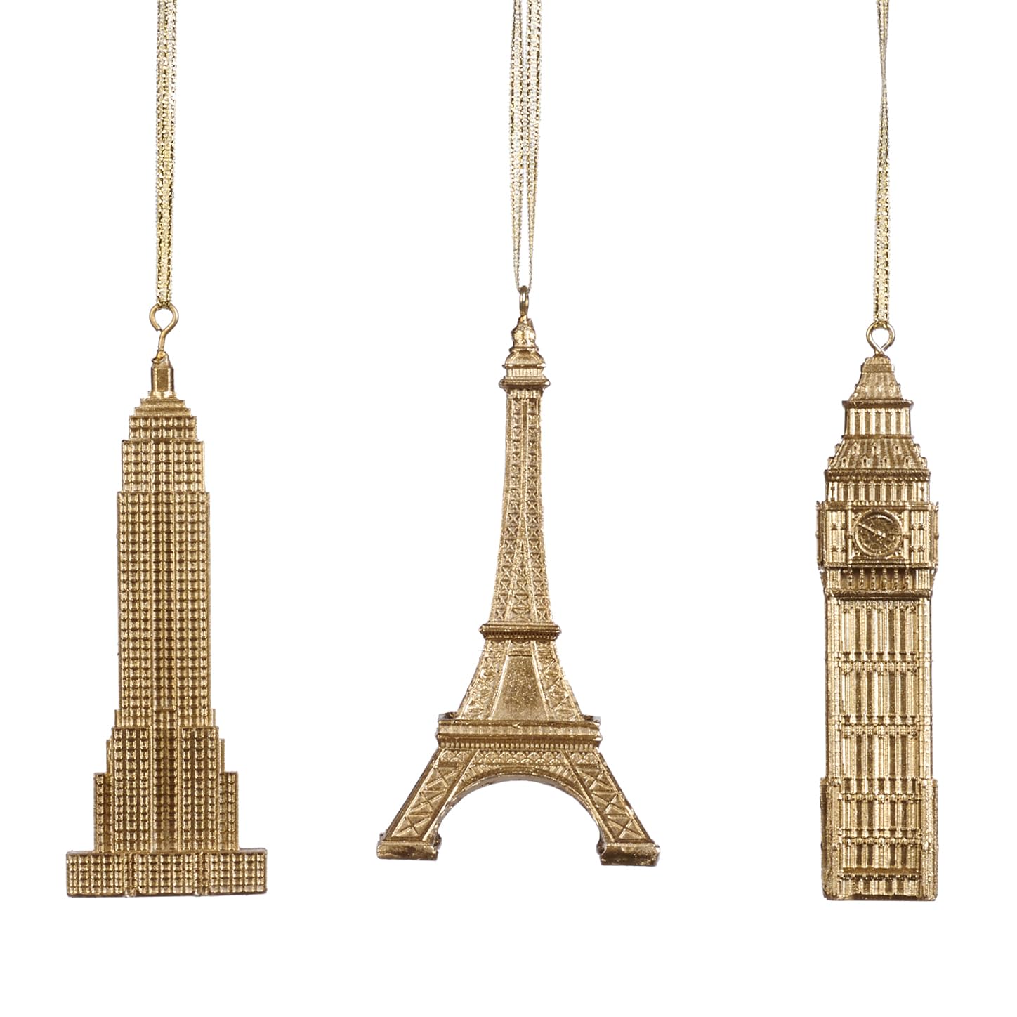 Goodwill Iconic Landmarks Big Ben Eiffel Tower & The Empire State Building 12.5cm Resin Decorations