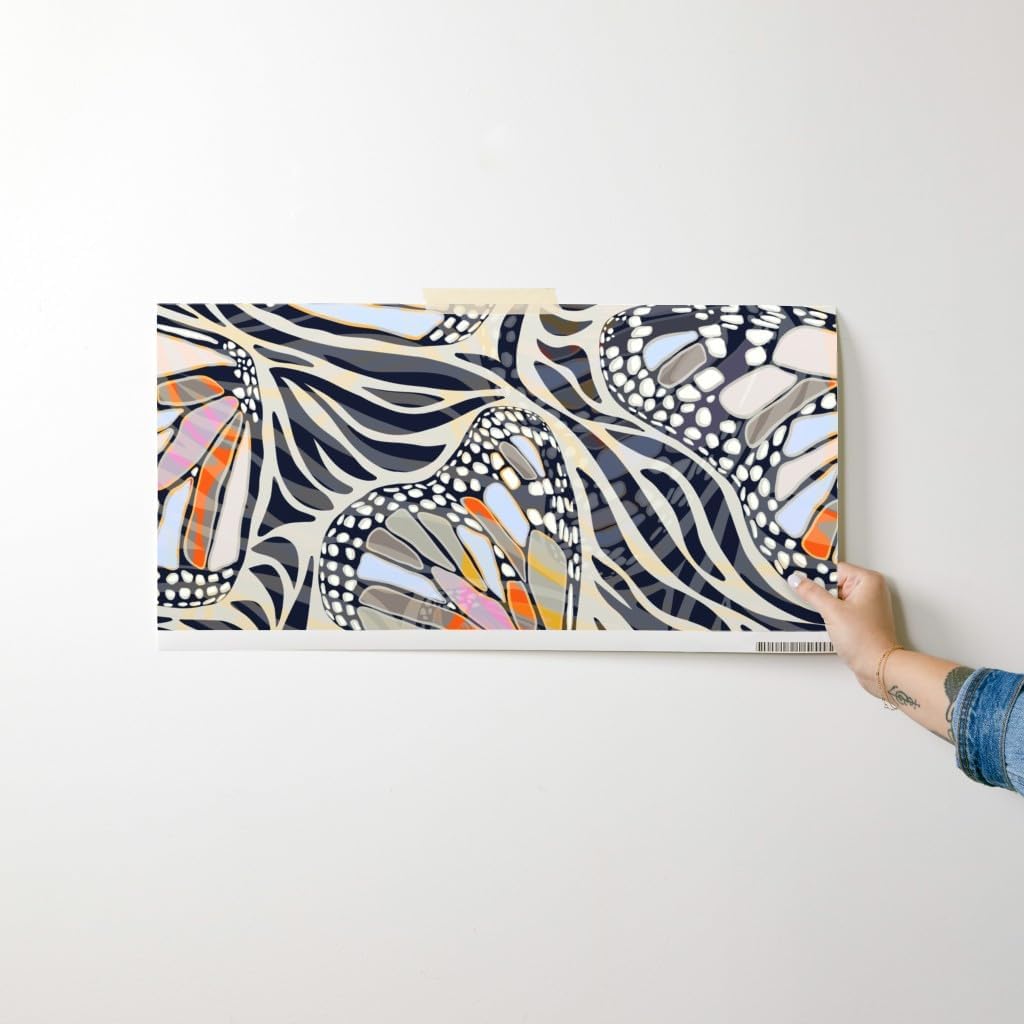 Removable Wallpaper Swatch - Butterfly,Zebra Print,Wild Abstract,Neutral Tropical,Animal Print,Bohemian,Organic Shapes Custom Pre-Pasted Wallpaper by Spoonflower