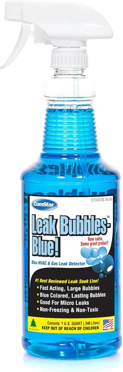 ComStar Leak Bubbles Blue HVAC & Gas Detector, 1 Gallon, Fastest-Acting Leak Detector in Today's Market - Safe, Non-Corrosive, Long-Lasting Bubbles & Detects Micro Leaks, Made in USA (90-209)