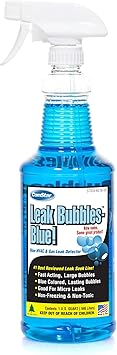Leak Bubbles Blue HVAC & Gas Detector, 1 Quart Spray, Fastest-Acting Leak Detector in Todays Market - Safe, Non-Corrosive, Long-Lasting Bubbles & Detects Micro Leaks, Made in USA 90-208