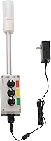 Vista 12 de Luz LED Andon de señal de torre de 3 pilas, rojo/amarillo/verde, encendido/apagado, interruptor selector ABB, adaptador de corriente industrial Mean
