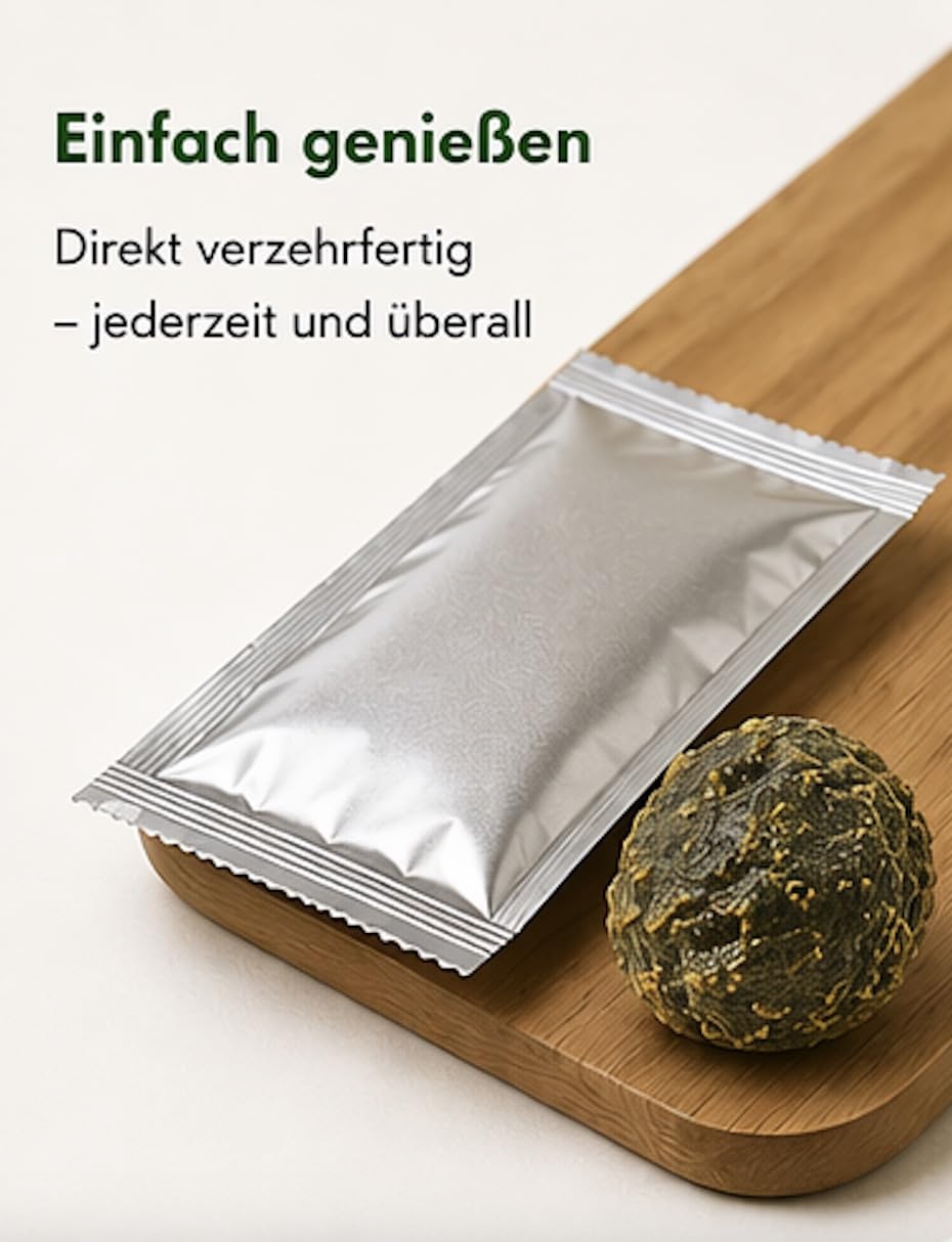 Fermentierte grüne Pflaume mit Stein, 20 Portionsbeutel à 8 g (160 g), fruchtig-säuerlicher Snack mit Matcha-Grünteepulver