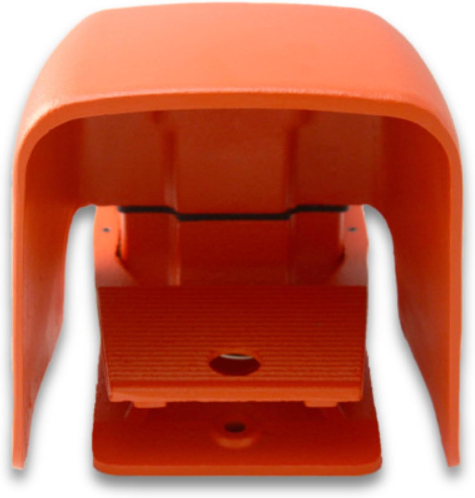 Linemaster 532-SWHOX Hercules Foot Switch, Electrical, Single Pedal, Momentary, DPDT, Single Stage, Extra Oversized Aluminum Guard, Orange