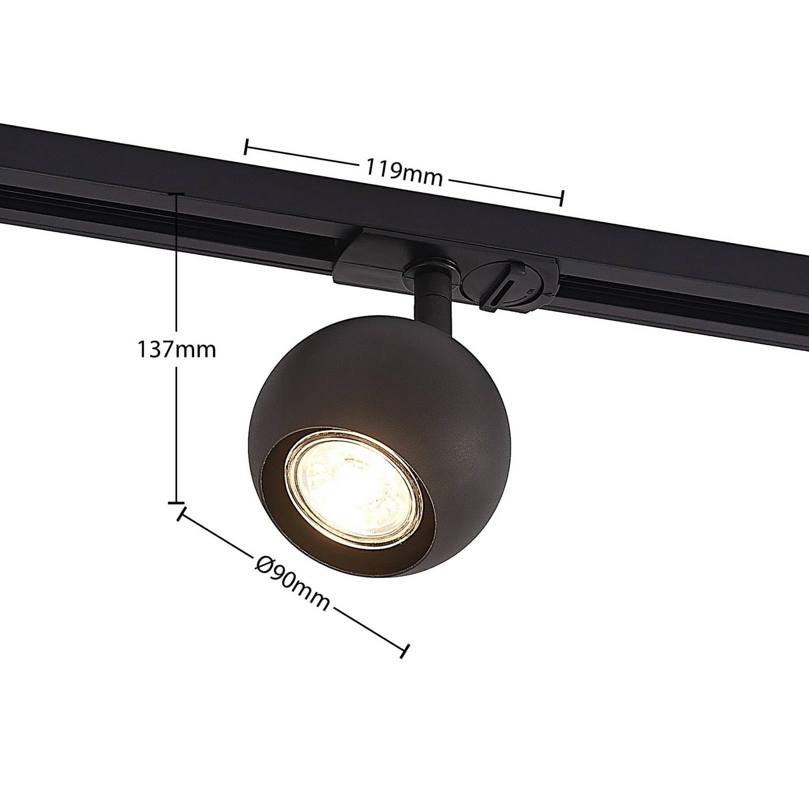 Lindby 1-Phasen Schienensystem Komplettset Metall schwarz, Deckenspot 4 flammig 4x GU10 ohne Leuchtmittel bewegliche Deckenstrahler Spots Deckenleuchte