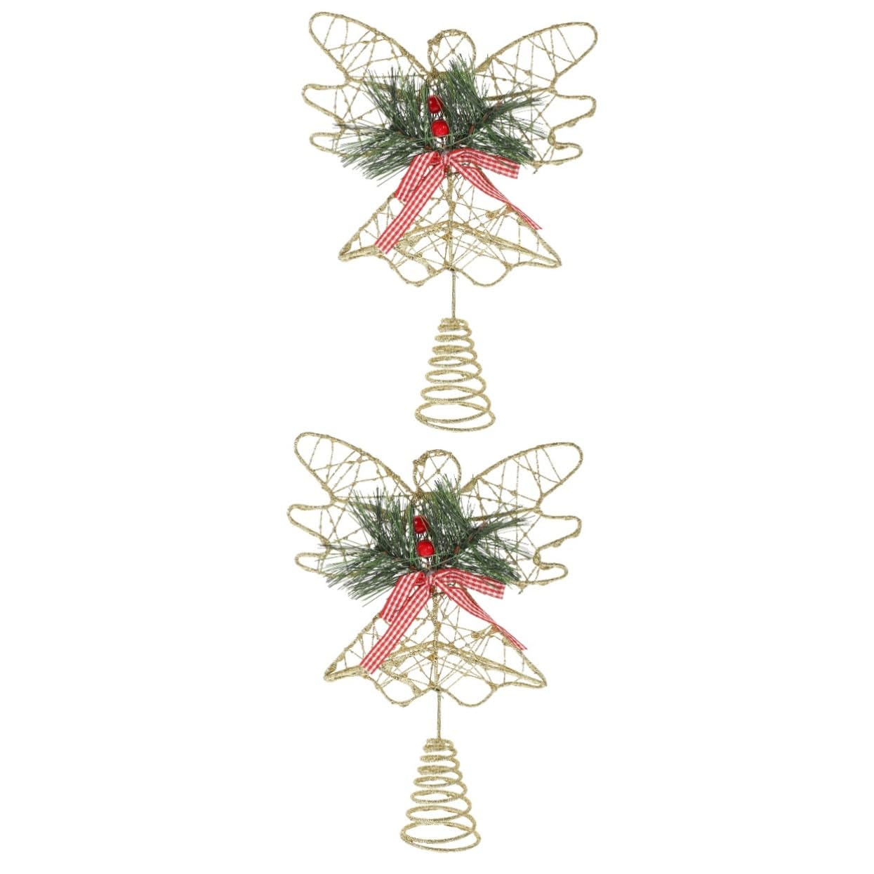 Topper de árbol de Navidad de ángel con luces led y acabado artesanal de hierro