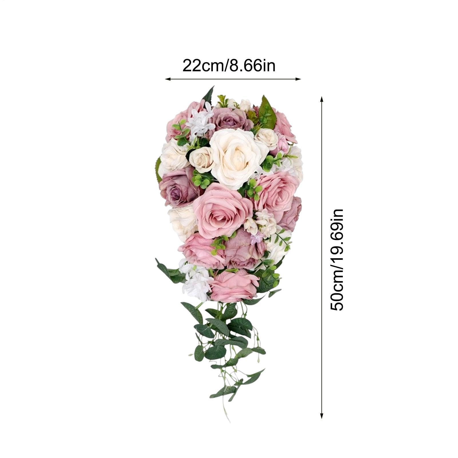 Generico Bouquet per la Sposa Realistico e Rustico a Cascata Artificiale