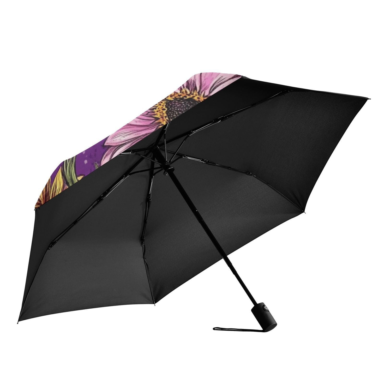 EtherSpher Autumn Flowers Sunflower Umbrella for kids 39 Inch Uv Defence auto open close Golf Umbrellas for water,sun & rain resistant Outdoor Defence Accessories sombrillas de lluvia